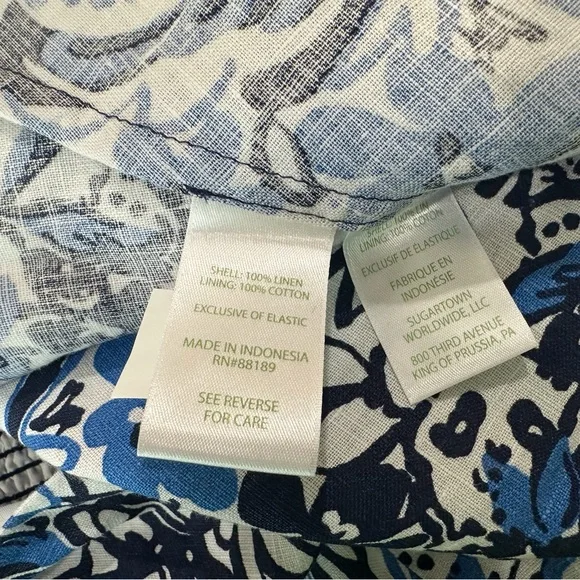 NWT Lilly Pulitzer Mylie Short Sleeve Linen Dress Low Tide Navy Pandarama Sz 4 - Picture 8 of 9